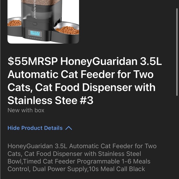 Black Automatic Cat Feeder - Picture 2 of 2